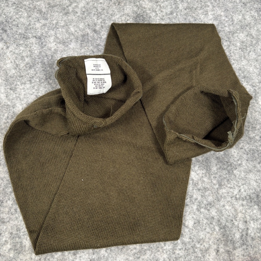 Military Issue Tactical Scarf Neck Warmer 100% Wool Olive Drab Green Winter Cold